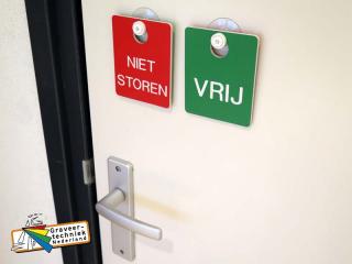 Houder 100x125mm voorzijde VRIJ-achterzijde NIET STOREN, mbv zuignap